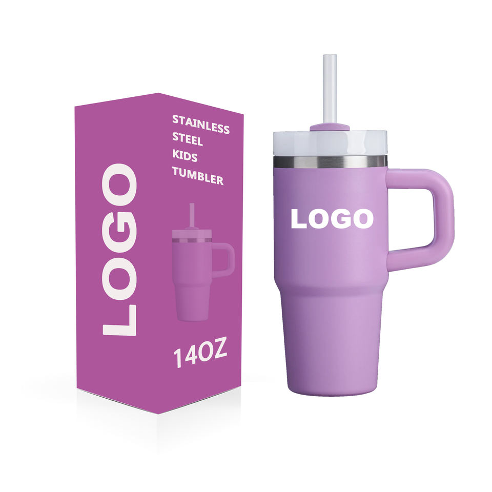 14oz BPA-Free Stainless Steel Kids Tumbler with Handle and Straw product image 1 14oz BPA-Free Stainless Steel Kids Tumbler with Handle and Straw product image 1