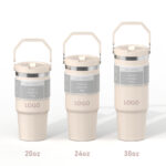 20oz 30oz Leakproof Stainless Steel Flip Straw Travel Tumbler with Handle product image 2