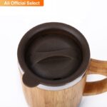 100% Natural ECO Friendly Bamboo Products Custom Logo Tableware Bamboo Tea Cup Stainless Steel Cup with Handle - Product Image 4