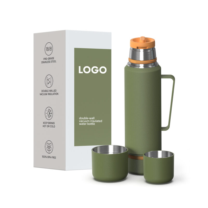 Travel Insulated 40 oz Sharing Water Bottle Stainless Steel Hot Water Bottle for Hiking Camping product image 1