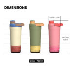 Portable Gym Shaker Bottle 24oz Stainless Steel Double Wall Custom Logo with Storage Compartment for Hiking Sports product image 2