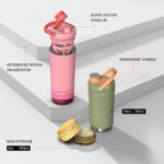 Portable Gym Shaker Bottle 24oz Stainless Steel Double Wall Custom Logo with Storage Compartment for Hiking Sports product image 3