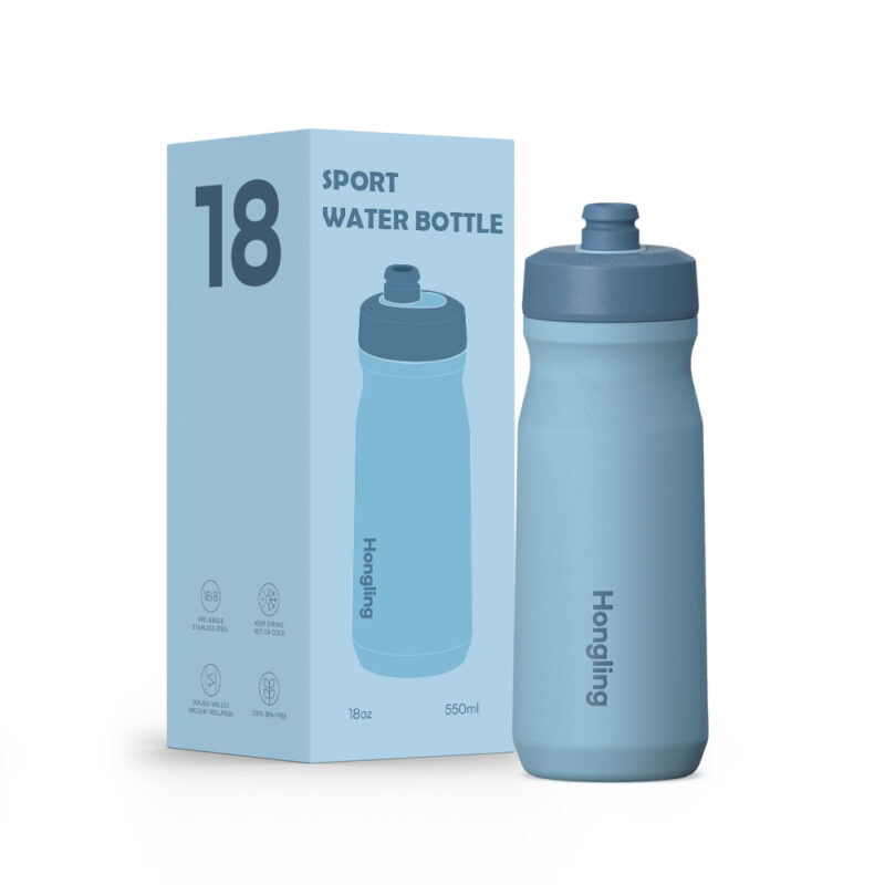 Custom Logo Stainless Steel Sports Water Bottle 18oz 20oz Insulated Cycling Bottle BPA Free product image 1