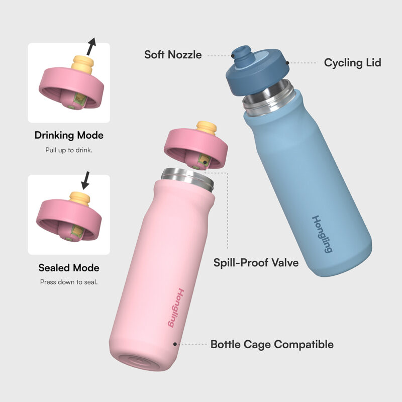 Custom Logo Stainless Steel Sports Water Bottle 18oz 20oz Insulated Cycling Bottle BPA Free product image 2