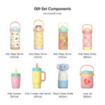 Contemporary Children Gift Set Double Wall Stainless Steel Bottle Handle Cup Lunch Box