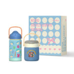 Children's Double Wall Insulated Stainless Steel Bottle Set With Handle Cup & Lunch Box