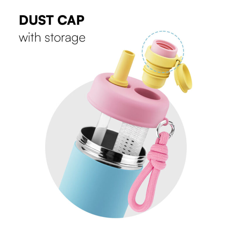 12oz Cute Stainless Steel Thermal Insulated Fruit Tumbler with Straw Lid Rope Fruit Infuser for Kids Healthy Life - Product Image 2