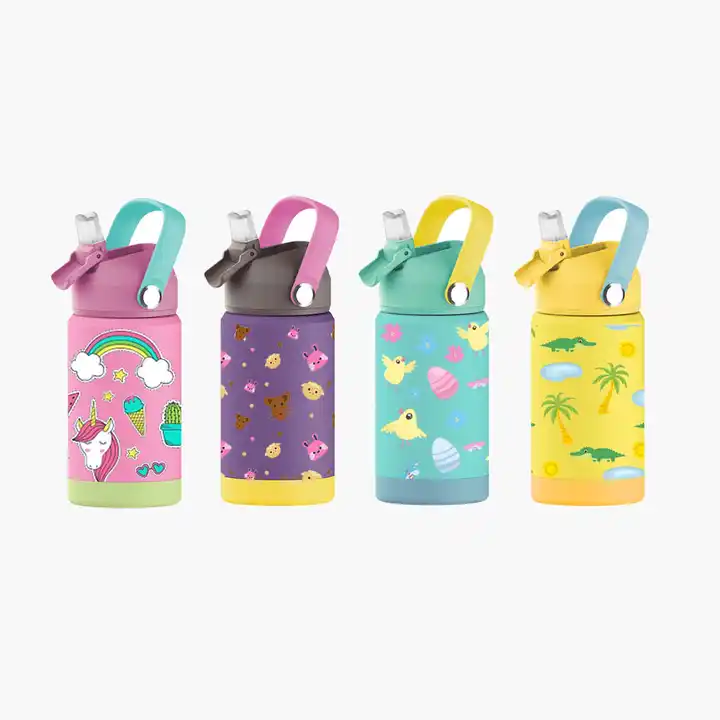 12oz Kids Water Bottle Child School Drink for Kids With Straw and Color LOGO Customization - Product Image 1