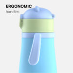12oz Stainless Steel Vacuum Insulated Kids Water Bottle for Toddlers With Switchable Handles and Straps - Product Image 4