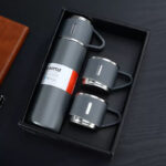 Corporate Business Stainless Steel Vacuum Flask Thermos Mug Gift Set Handle Lid Large Capa