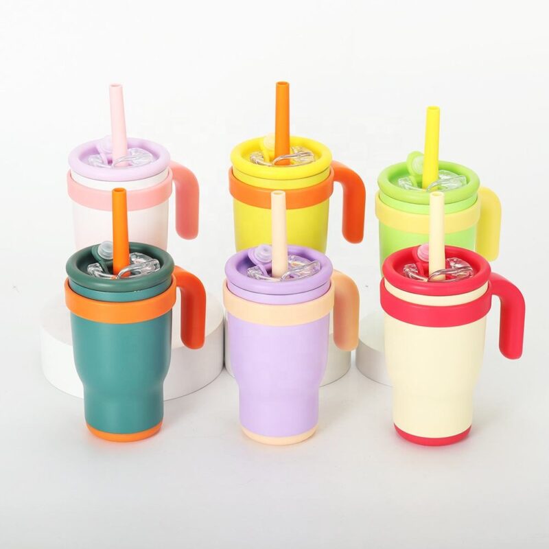 14oz Stainless Steel Student Cup Straw Handle Spill Proof Eco-Friendly Cute Design 6-12hr for Business Gifts Hot/Cold Use - Product Image 2