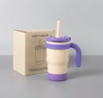 14oz Stainless Steel Student Cup Straw Handle Spill Proof Eco-Friendly Cute Design 6-12hr for Business Gifts Hot/Cold Use - Product Image 4