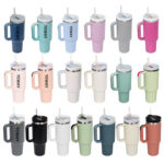 Yeway Factory Custom Big Size Travel Stainless Steel Insulated 40oz Tumbler With Handle Leopard Engraved product image 1