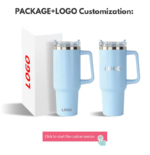 Yeway Factory Custom Big Size Travel Stainless Steel Insulated 40oz Tumbler With Handle Leopard Engraved product image 3