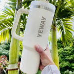 Yeway Factory Custom Big Size Travel Stainless Steel Insulated 40oz Tumbler With Handle Leopard Engraved product image 5