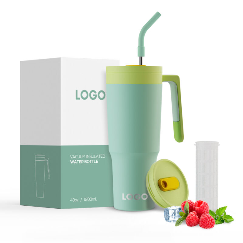 40oz Stainless Steel Thermal Insulated Travel Tumbler with Handle for Car Travel Camping product image 1