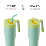 40oz Stainless Steel Thermal Insulated Travel Tumbler with Handle for Car Travel Camping product image 2