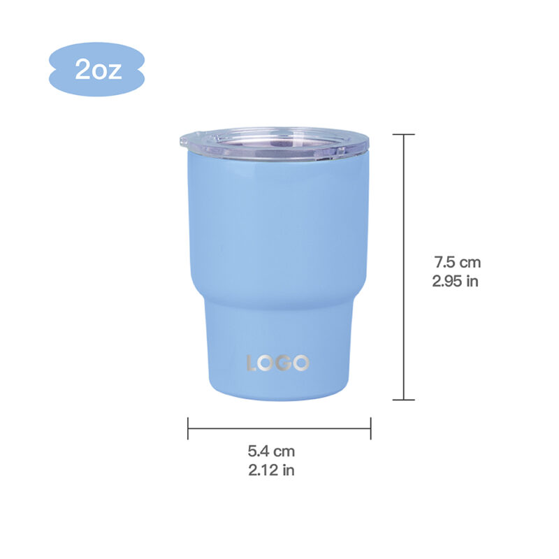 2oz/60ml Mini Stainless Steel Vacuum Insulated Tumbler with Straw for Cocktail Liqueur Wine Party Night product image 2