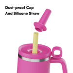 New Patent 40oz Stainless Steel Vacuum Insulated Tumbler With Handle Dustproof Cap Silicone Straw Custom Color Logo product image 2