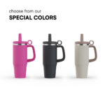 New Patent 40oz Stainless Steel Vacuum Insulated Tumbler With Handle Dustproof Cap Silicone Straw Custom Color Logo product image 4