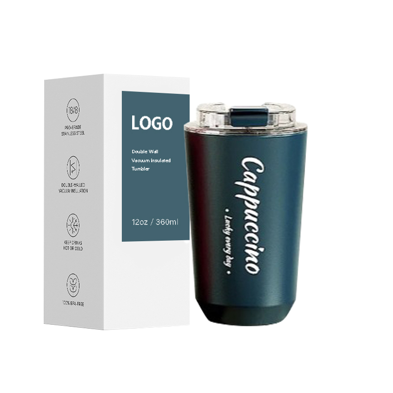 12oz Stainless Steel Insulated Coffee Mug with Transparent PP Lid Portable product image 1