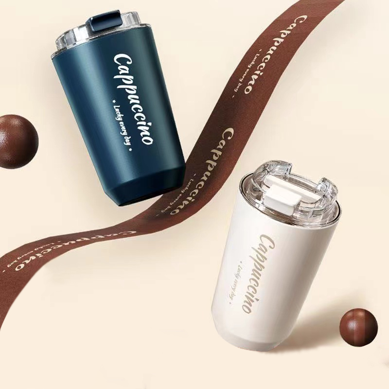 12oz Stainless Steel Insulated Coffee Mug with Transparent PP Lid Portable product image 2