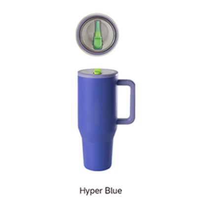 Yeway Ultimate 40oz Coffee Tumbler for Travel With Detachable Straw 10 Unique Colors in Stock 12Hr Heat Preserve Ready to Ship - Hyper Blue color