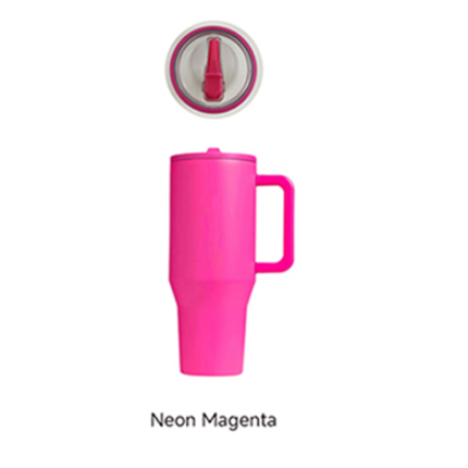 Yeway Ultimate 40oz Coffee Tumbler for Travel With Detachable Straw 10 Unique Colors in Stock 12Hr Heat Preserve Ready to Ship - Neon Magenta color