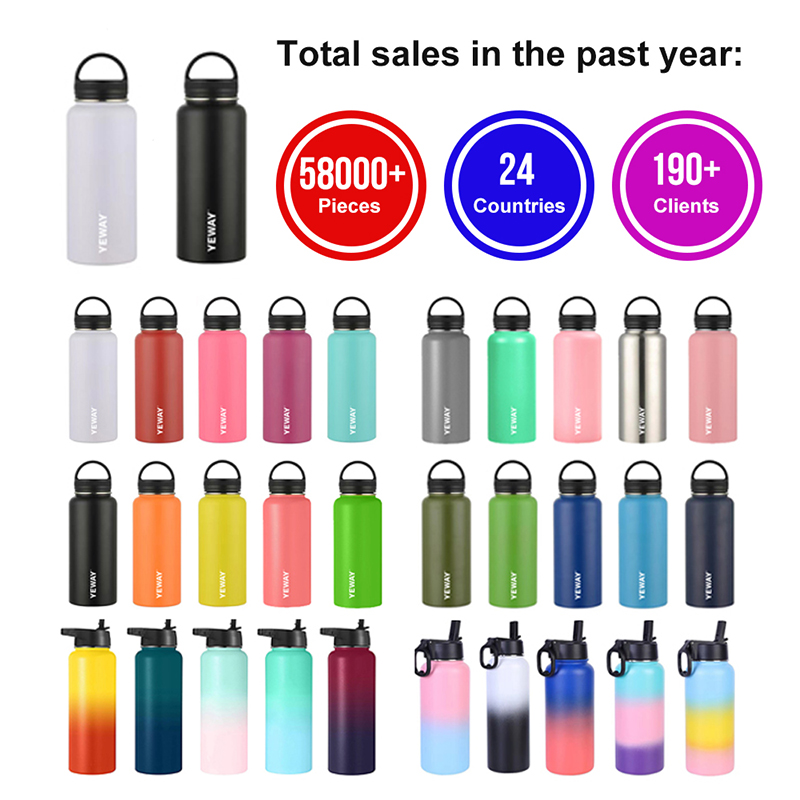 Yeway Modern Stainless Steel Bottle Water Thermos Flask 18 22 24 32 40 64oz Keep Water Cold and Hot for 24 Hours Wholesale Bulk product image 2