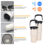 20oz 25oz 30oz 35oz 40oz 304 Stainless Steel Thermos Cup Hot Selling Portable Car Cup Travel Vacuum Mug with Handle product image 3