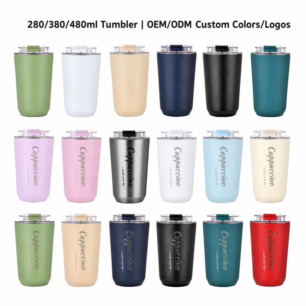 Kingze 280ml 380ml 480ml Matte Stainless Steel Coffee Tumbler Double Wall Vacuum Insulated Travel Mug for Promotion Giveaway product image 1