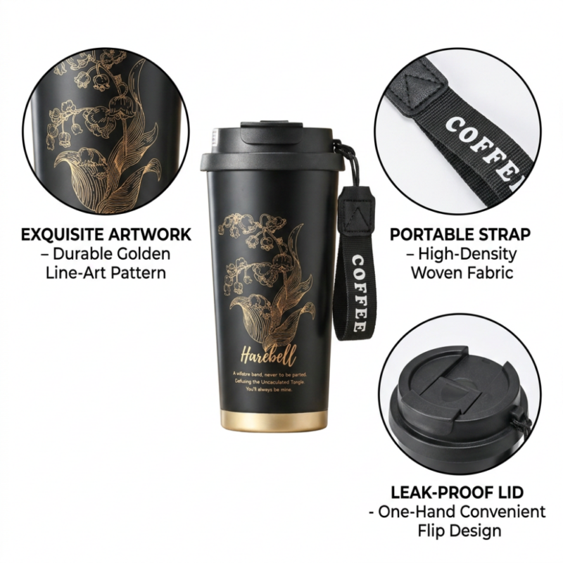 Kingze Christmas Gift New Custom Logo Stainless Steel Portable Travel Mug Insulated Coffee Tumbler With Straw and Lid product image 2