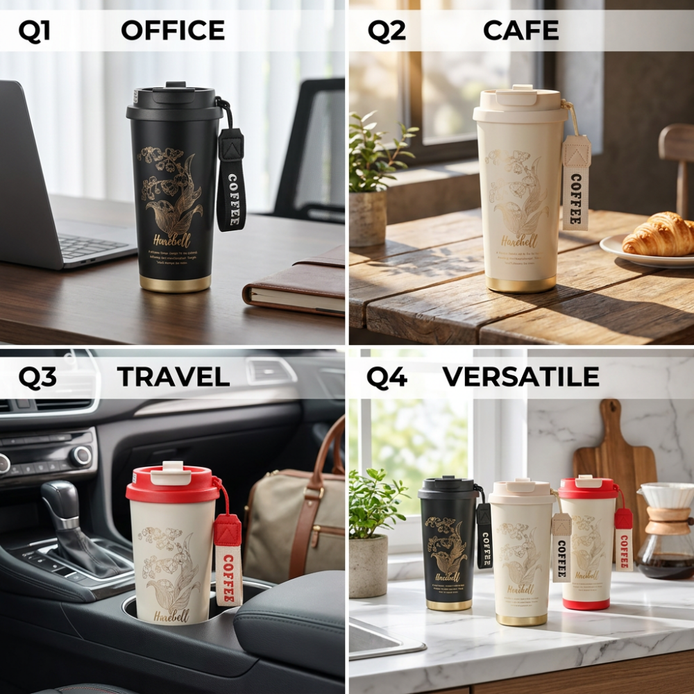 Kingze Christmas Gift New Custom Logo Stainless Steel Portable Travel Mug Insulated Coffee Tumbler With Straw and Lid product image 5