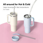 New Design 40 oz Stainless Steel Vacuum Insulated Metal Travel Mug Coffee Cup With Handle Christmas Gifts product image 3