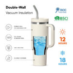 New Design 40 oz Stainless Steel Vacuum Insulated Metal Travel Mug Coffee Cup With Handle Christmas Gifts product image 4