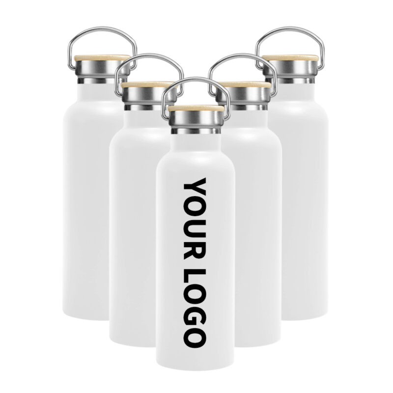 定制不锈钢水瓶600毫升升华双壁真空绝缘20盎司宽口竹盖运动瓶 product image 1
