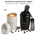 Kingze Custom Logo 410ml Vacuum Insulated Thermal Cup Stainless Steel 316 Ceramic Liner Travel Car Coffee Mugs with Lids product image 1