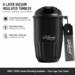 Kingze Custom Logo 410ml Vacuum Insulated Thermal Cup Stainless Steel 316 Ceramic Liner Travel Car Coffee Mugs with Lids product image 3