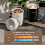 Kingze Custom Logo 410ml Vacuum Insulated Thermal Cup Stainless Steel 316 Ceramic Liner Travel Car Coffee Mugs with Lids product image 4