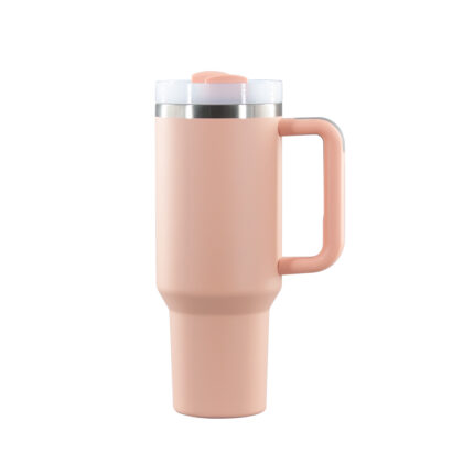 Double Wall Tumbler 40oz Custom Insulated Water Bottles Travel Mug Cup With Handle Thermal Stainless Steel Tumbler Wholesale - 11#Peach Pink color