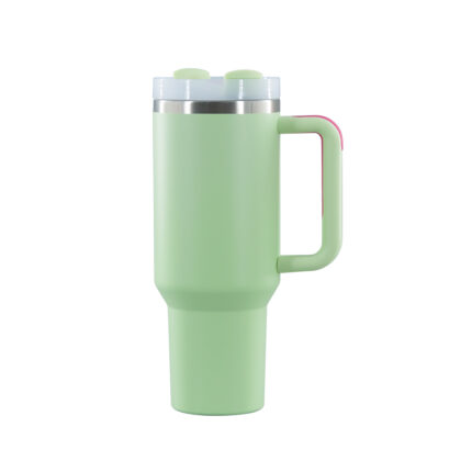 Double Wall Tumbler 40oz Custom Insulated Water Bottles Travel Mug Cup With Handle Thermal Stainless Steel Tumbler Wholesale - 12#Grass Green color