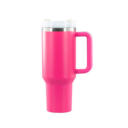 Double Wall Tumbler 40oz Custom Insulated Water Bottles Travel Mug Cup With Handle Thermal Stainless Steel Tumbler Wholesale - 16#Rose Red color
