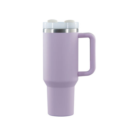 Double Wall Tumbler 40oz Custom Insulated Water Bottles Travel Mug Cup With Handle Thermal Stainless Steel Tumbler Wholesale - 17#Light Purple color