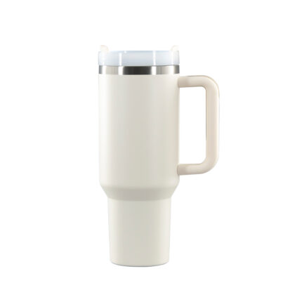 Double Wall Tumbler 40oz Custom Insulated Water Bottles Travel Mug Cup With Handle Thermal Stainless Steel Tumbler Wholesale - 3#Beige Grey color