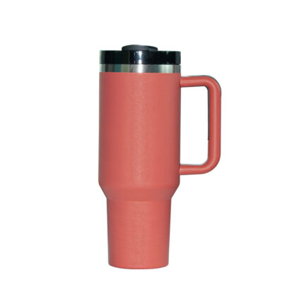 Double Wall Tumbler 40oz Custom Insulated Water Bottles Travel Mug Cup With Handle Thermal Stainless Steel Tumbler Wholesale - 4#Date Red color