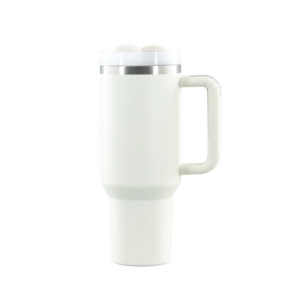 Double Wall Tumbler 40oz Custom Insulated Water Bottles Travel Mug Cup With Handle Thermal Stainless Steel Tumbler Wholesale - 6#Beige color
