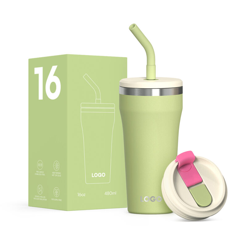 BPA-Free Double Wall Stainless Steel Water Tumbler Straw Lid New Design Vacuum Insulated Office Thermos SUS304 Business Gifts product image 1
