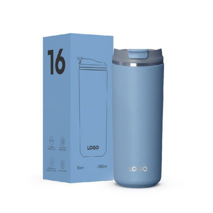 Christmas 12oz & 16oz Double Wall Stainless Steel Water Tumbler Patent Lid BPA-Free Vacuum Insulated - DEEP BLUE 16oz color