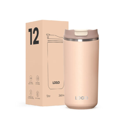 Christmas 12oz & 16oz Double Wall Stainless Steel Water Tumbler Patent Lid BPA-Free Vacuum Insulated - Ivory 12oz color