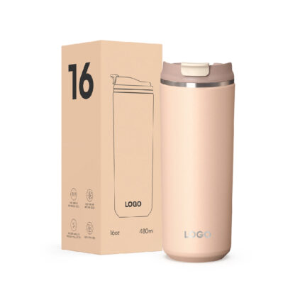 Christmas 12oz & 16oz Double Wall Stainless Steel Water Tumbler Patent Lid BPA-Free Vacuum Insulated - Ivory 16oz color